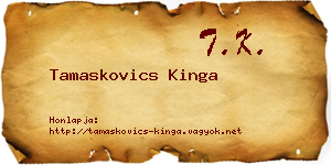 Tamaskovics Kinga névjegykártya
